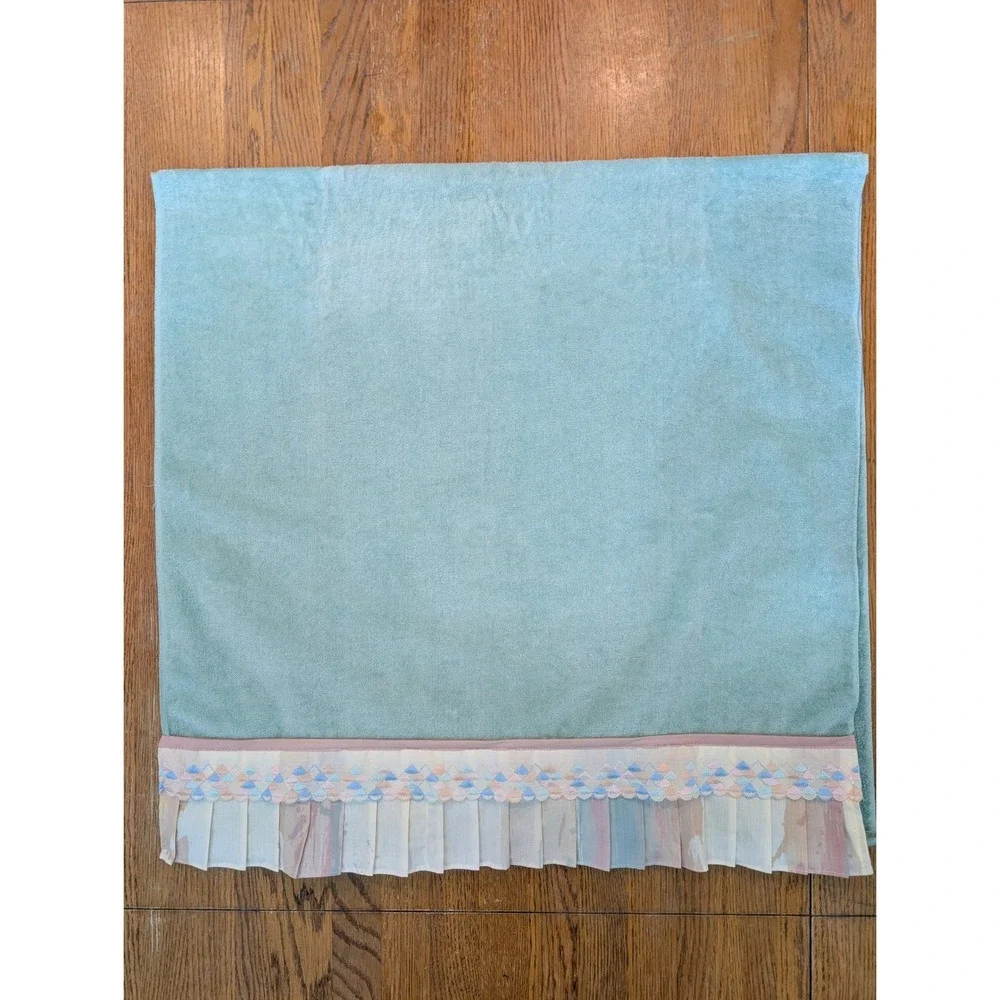 Vintage 1978 Avanti Linens 5pc Towel Set Seafoam/Mint Green Pleated Ruffle‎ Trim